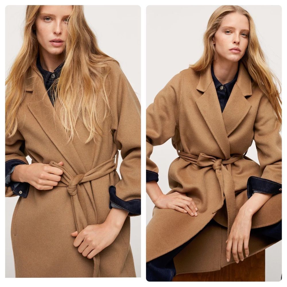 Mango Wool Blend Belted Coat Bloggers Fav New